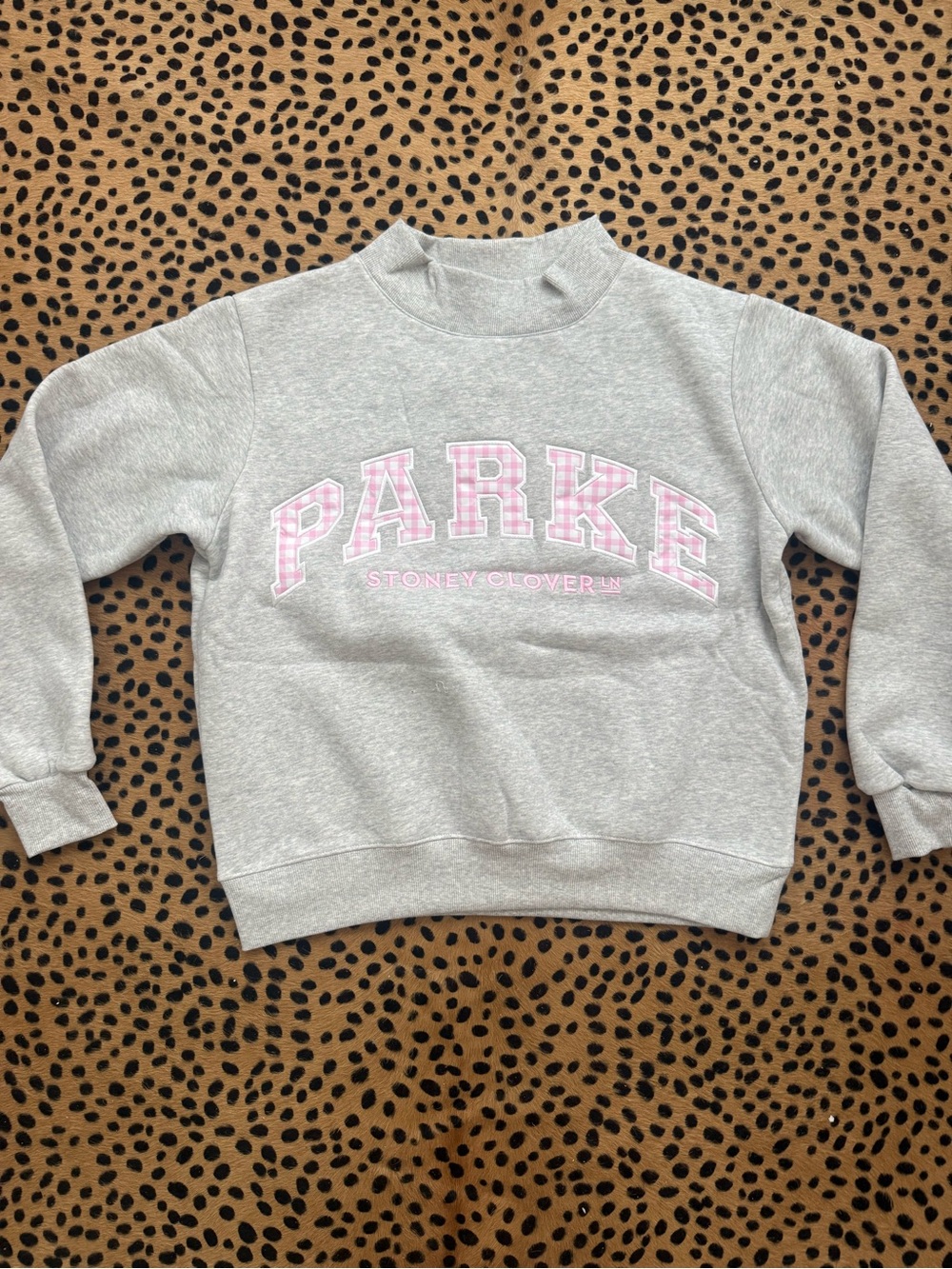 Parke x Stoney Clover Pink Gingham Sweatshirt- size s/m